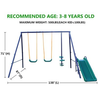 Streamdale A-Frame Metal Swing Set with Slide