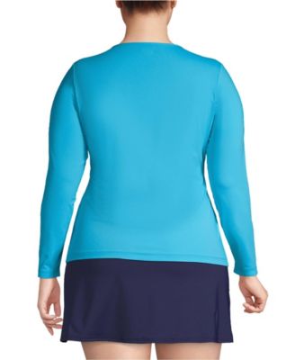 Plus Size SunShade UPF 50 Long Sleeve Rash Guard Swim Tee