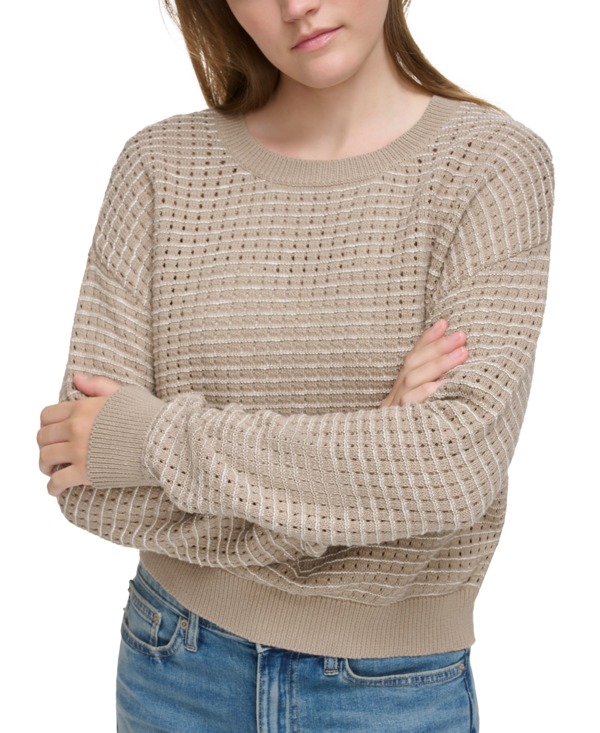 Open Stitch Long Sleeve Sweater