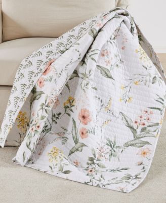 Viviana Watercolor Floral Quilted Throw, 50" x 60"