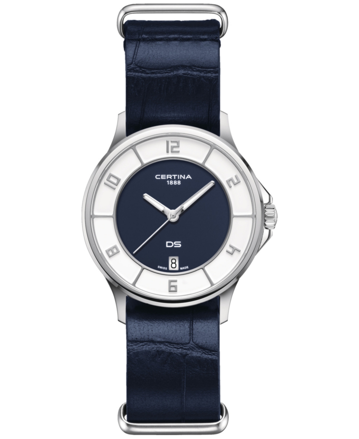 Certina Women's Swiss Ds-6 Blue Leather Strap Watch 35mm