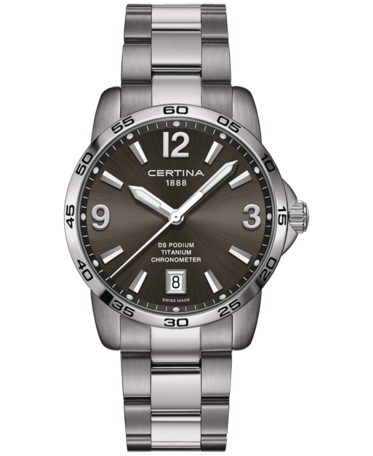 Certina Men's Swiss Ds Podium Titanium Bracelet Watch 40mm In Grey