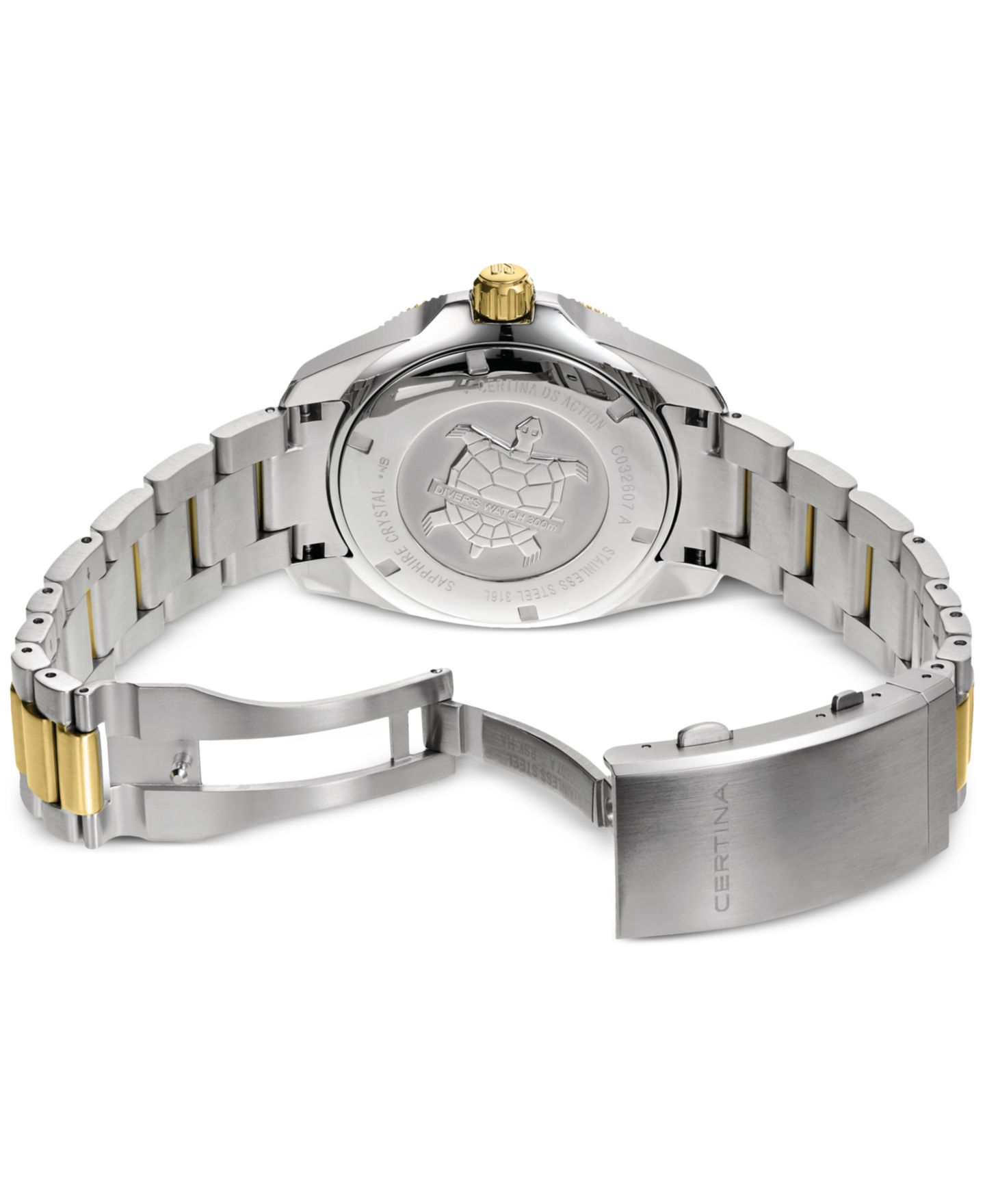 Мужские часы Certina Swiss Automatic DS Action Diver Two-Tone Stainless Steel Bracelet Watch 43mm — фото 4