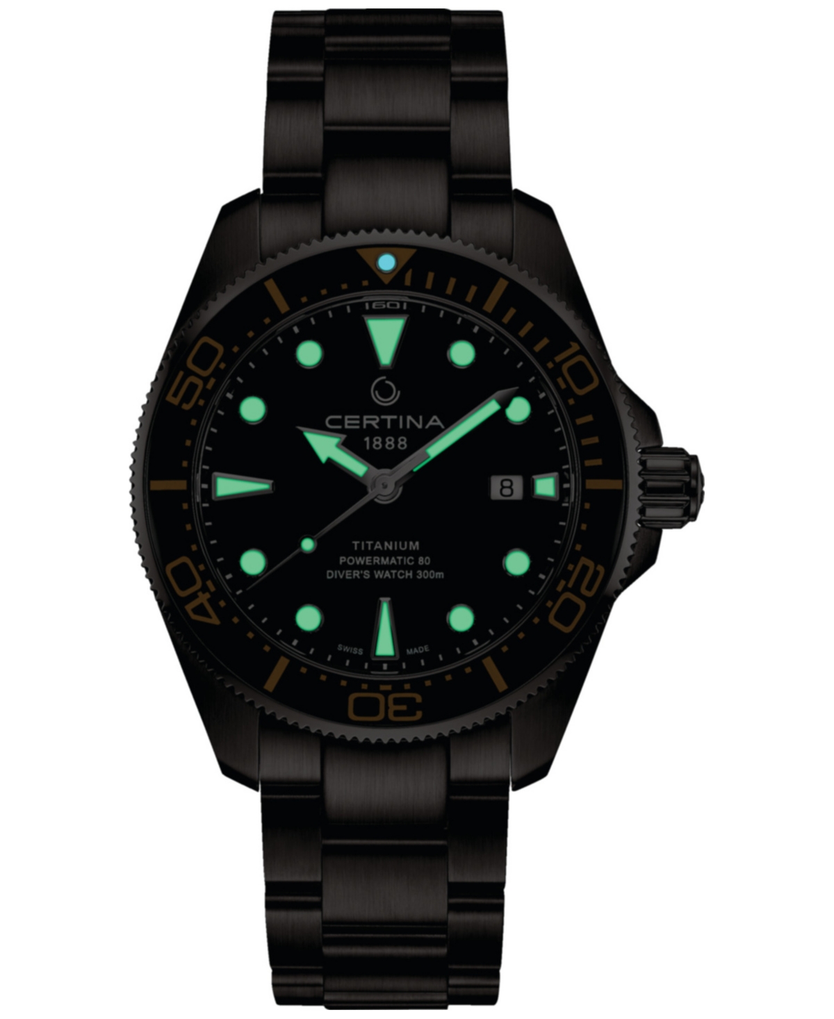 Men's Swiss Automatic Ds Action Diver Stainless Bracelet Watch 43mm - Black