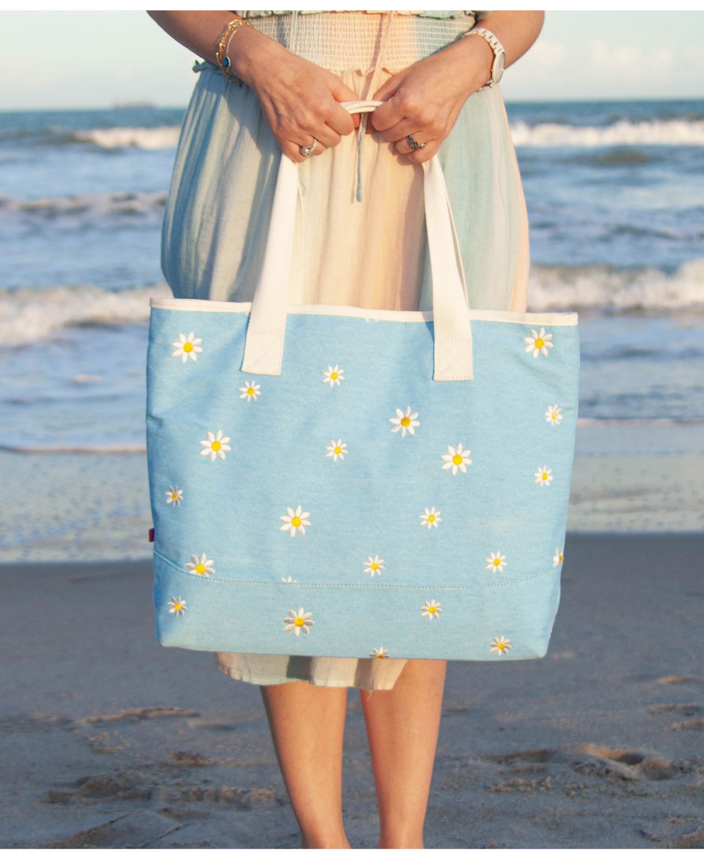 Женская сумка Shady Lady Daisy Extra Large, 100% Cotton Canvas Carryall, цвет: Синий — фото 5