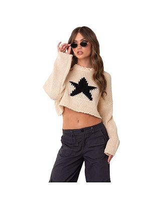 Edikted Women's Crop Sweater With Star - Macy's