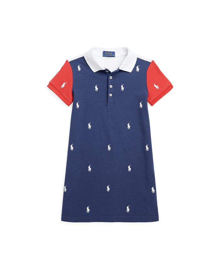Polo Ralph Lauren Toddler and Little Girls Pony Cotton Mesh Polo Dress ...