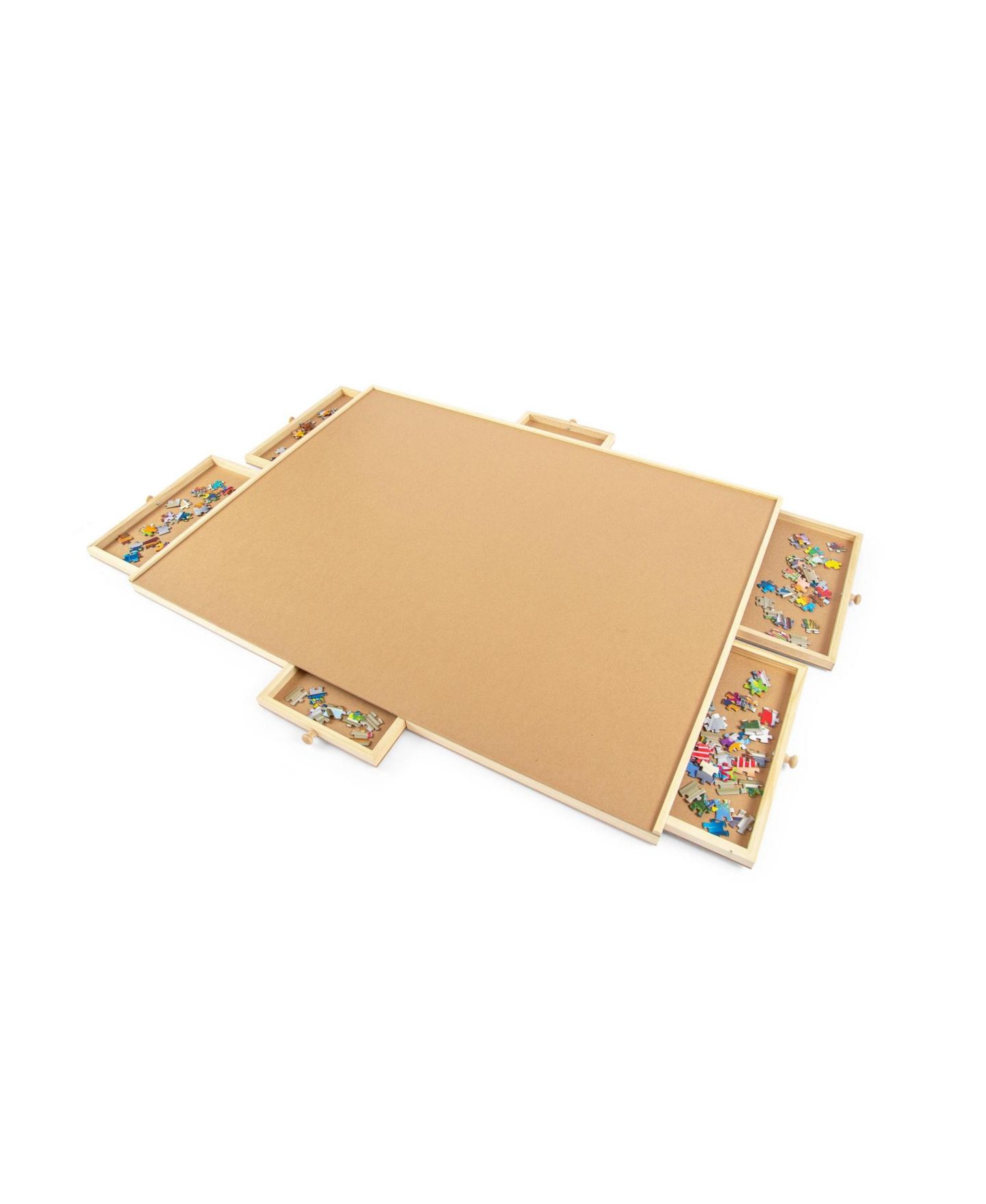 Детская игрушка Shantou South Toys Factory Jigsaw Puzzle Table with 6 Sliding Drawers, от 14 лет, цвет: Бежевый / Хаки — фото 1