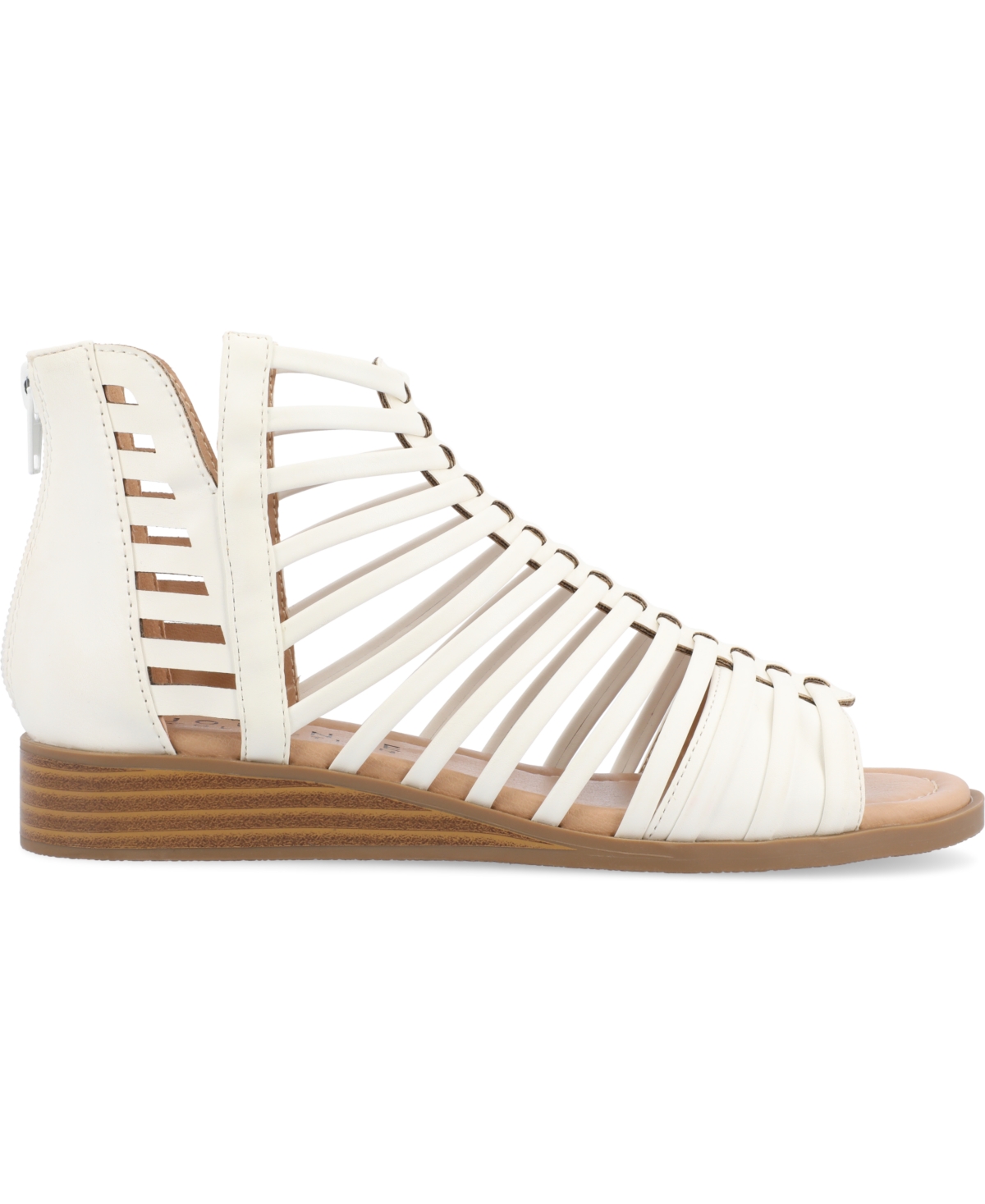 Journee Collection Women's Delilah Gladiator Sliver Wedge Sandals