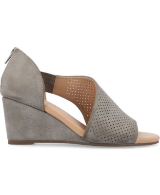 Women's Aretha Perforated Peep Toe Wedge Sandals