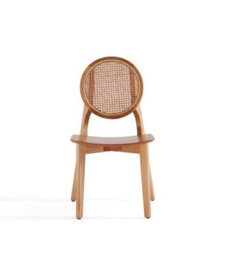 Versailles 4-Piece Round Ash Wood and Natural Cane Dining Chair