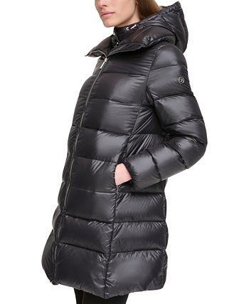 Calvin klein hooded hotsell packable puffer coat