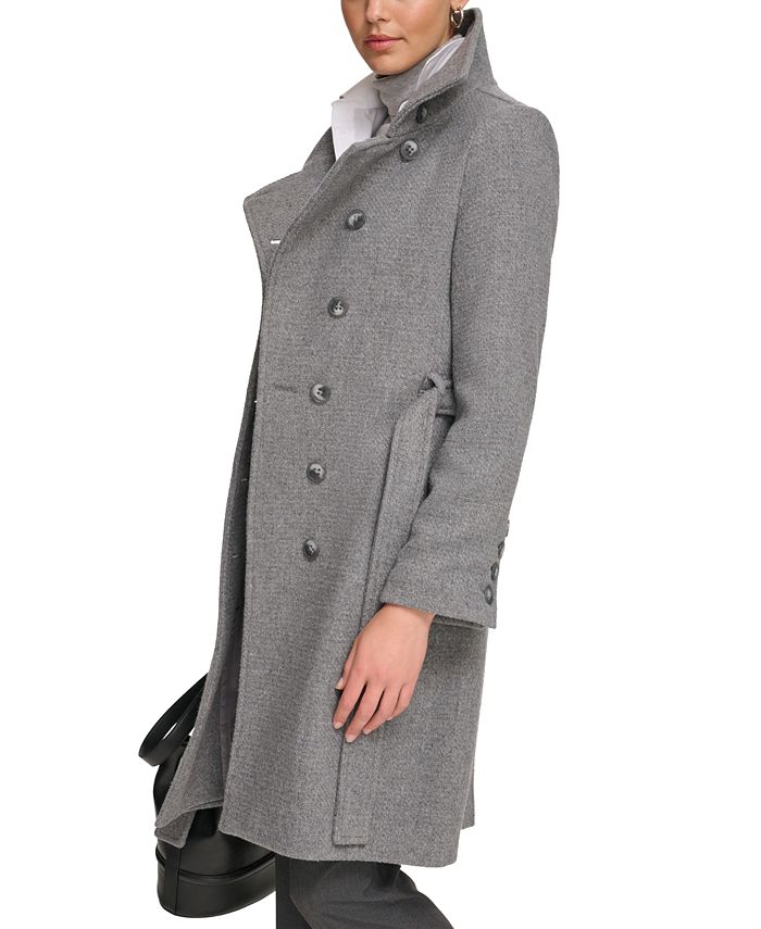Calvin Klein Women's Wool Blend Belted Buttoned Coat - Macy's