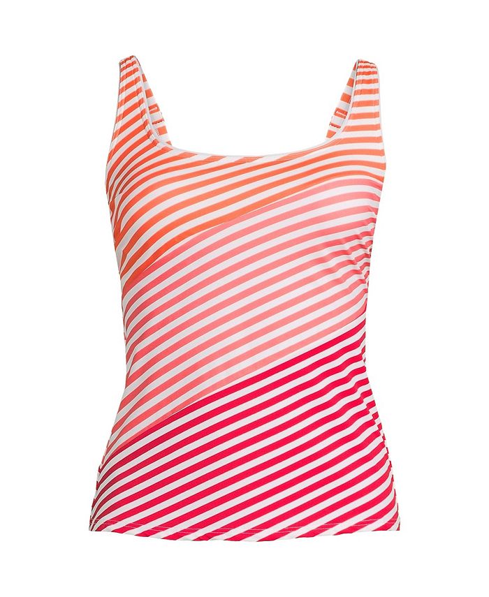 Lands' End Women's Ddd-Cup Adjustable V-neck Underwire Tankini Swimsuit Top  Strap