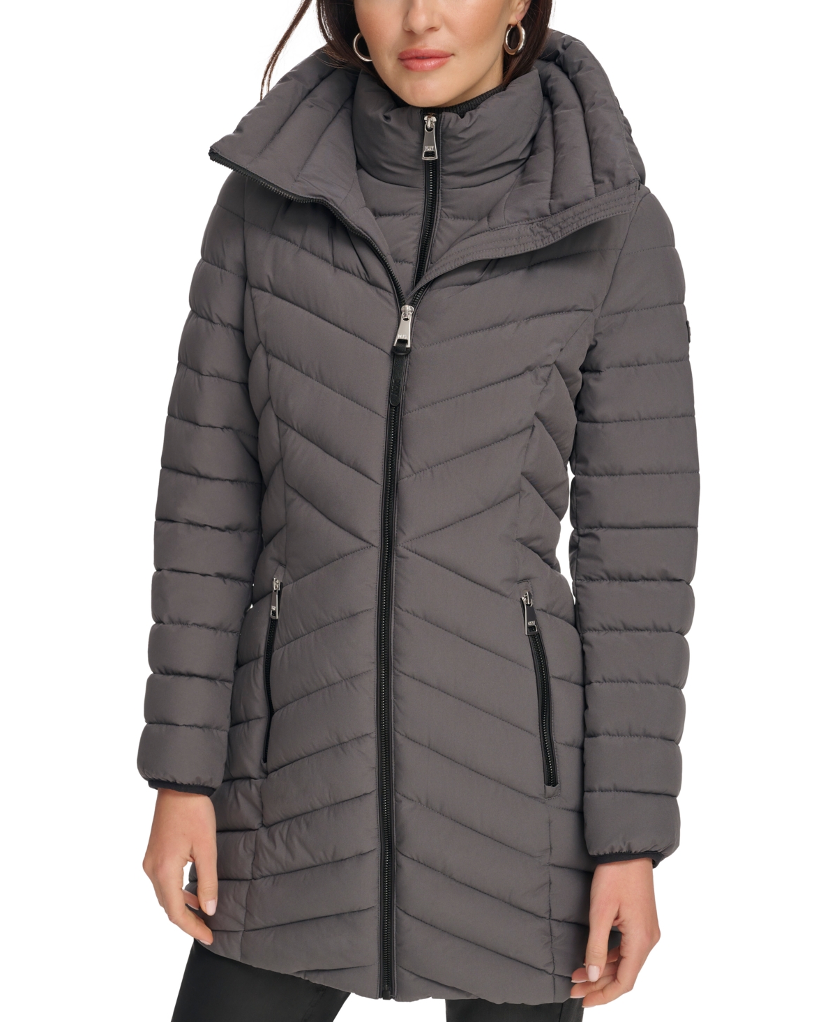 Dkny packable hooded bomber puffer coat cheap