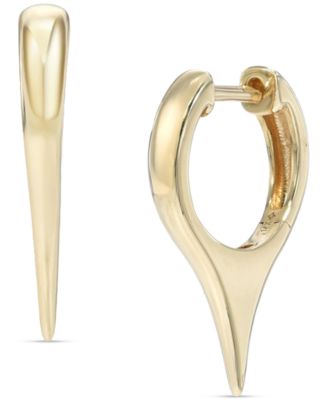 Zoe Lev - Dagger Huggie Hoop Earrings in 14k Gold
