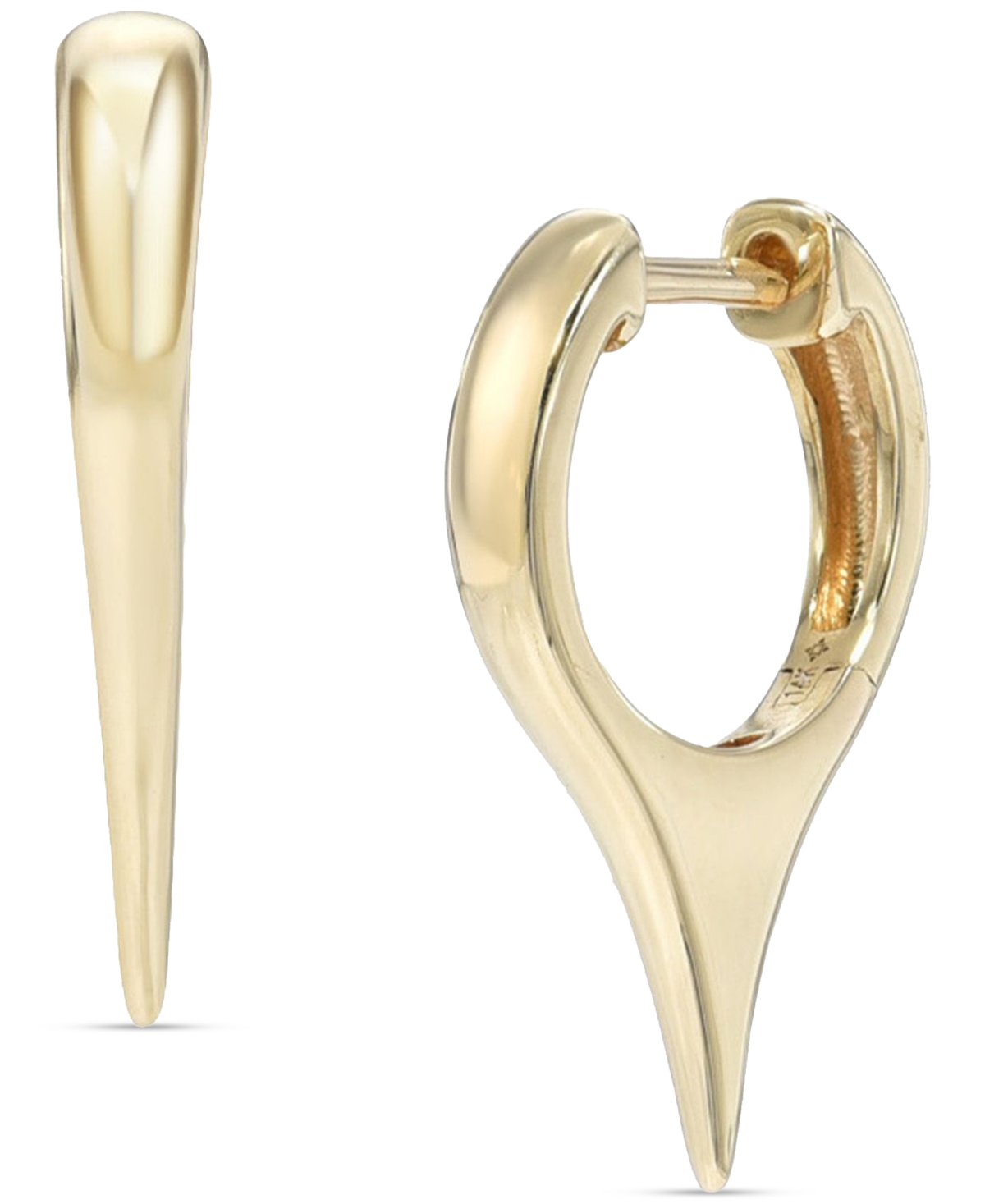 Dagger Huggie Hoop Earrings in 14k Gold - Gold