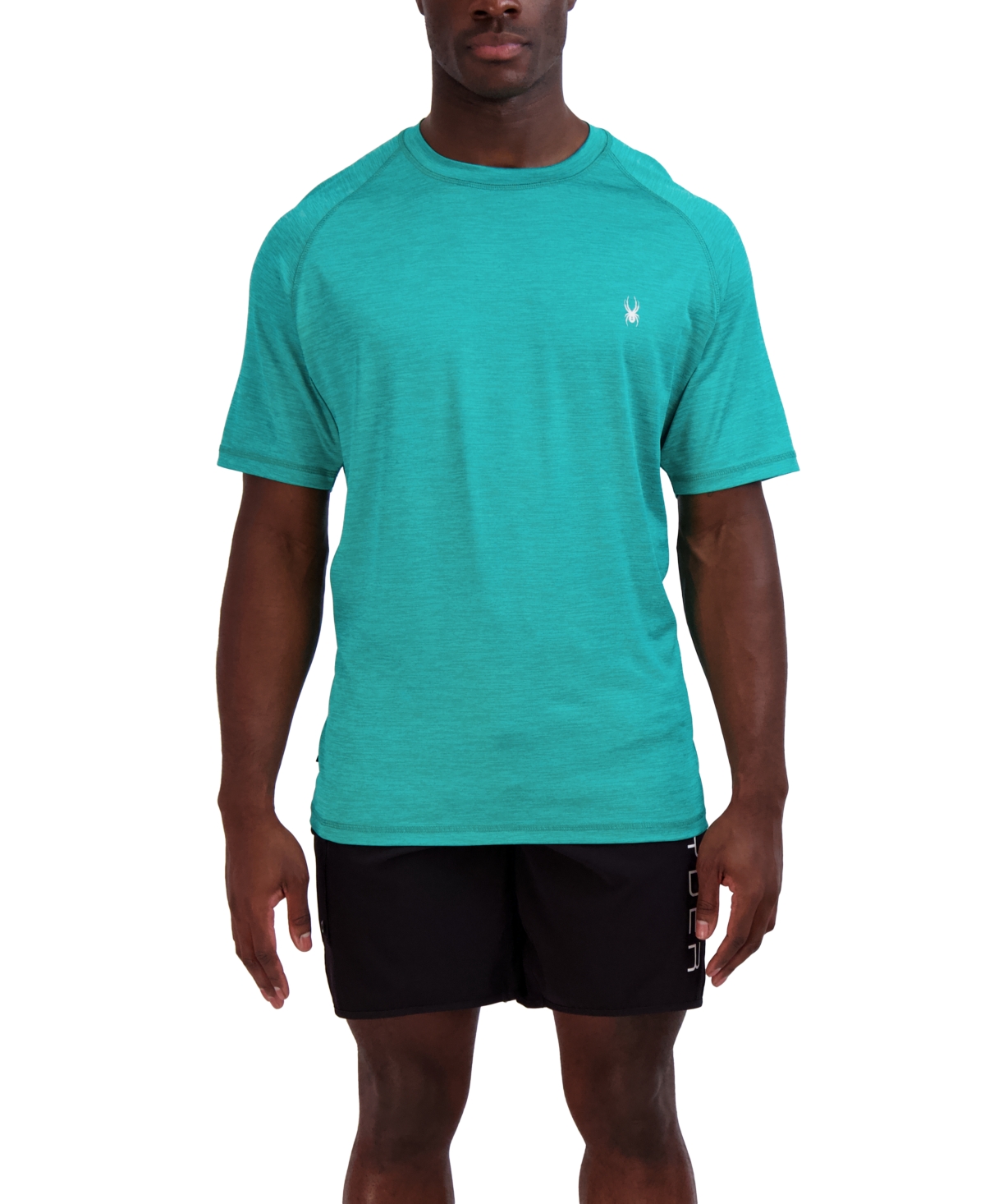 Spyder Men's Standard Short Sleeves Rashguard T-shirt In Scuba Blue