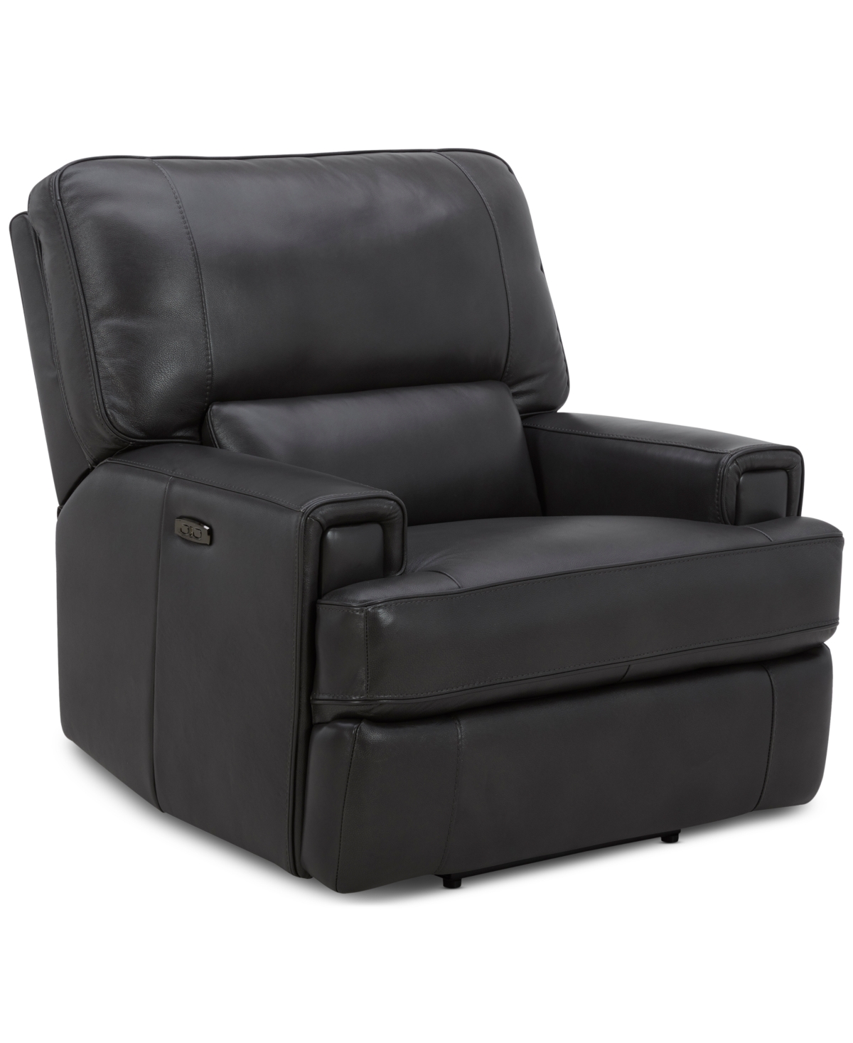 Furniture Binardo 40" Zero Gravity Leather Power Recliner, Created For Macy's In Charcoal