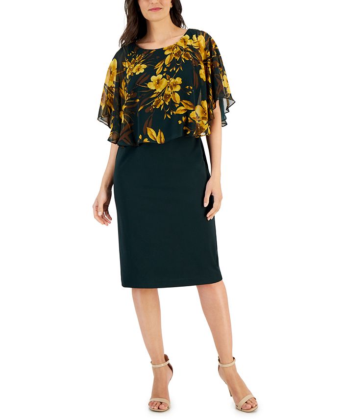 Connected Women's RoundNeck ScubaCrepe Midi Dress Macy's