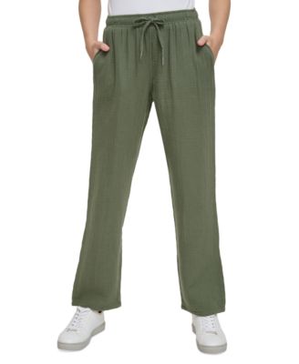 Calvin Klein Jeans - Petite Crepe Gauze Drawstring Pull-On Pants