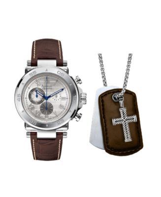 Set of Three Classic Analog Wrist Watches - Brown & Black Straps American Exchange Men main image 3