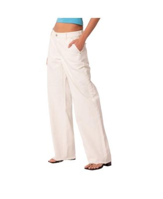 Women's Raw Hem Low Rise Straight Denim Jeans