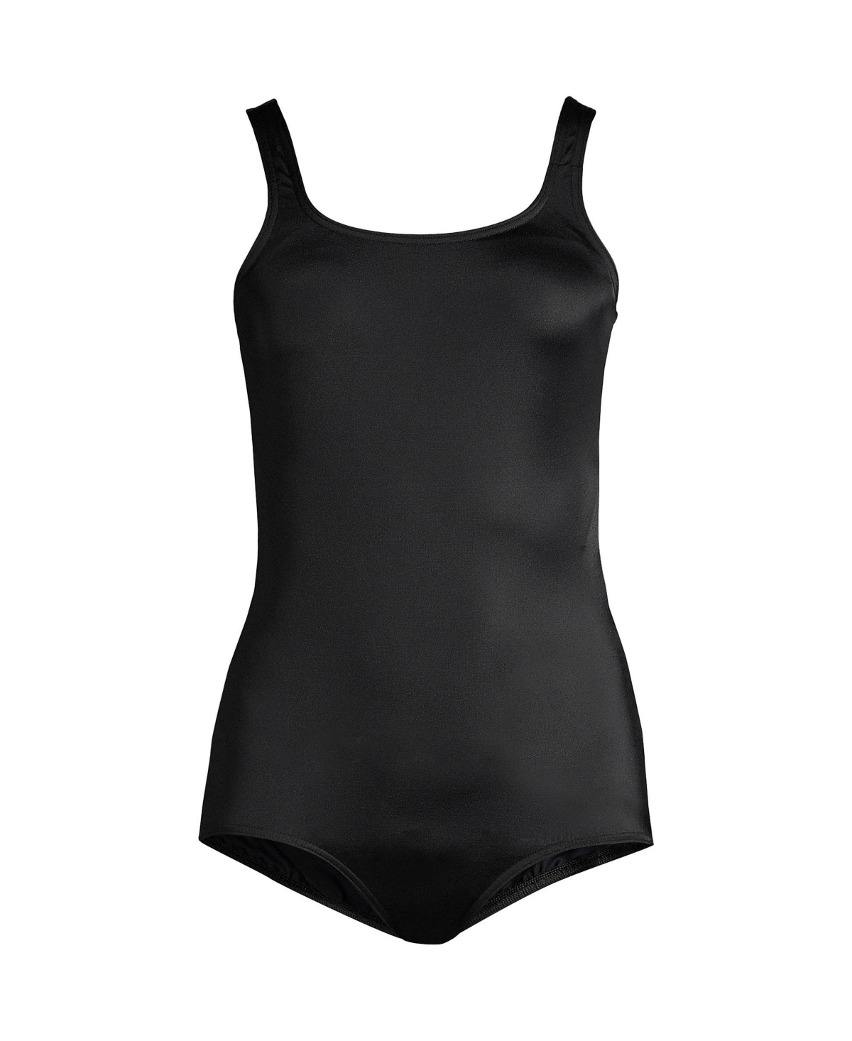 Women's Tummy Control Chlorine Resistant Soft Cup Tugless Sporty One Piece Swimsuit - Black