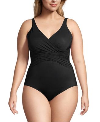 Plus Size DDD-Cup SlenderSuit Wrap One Piece Swimsuit