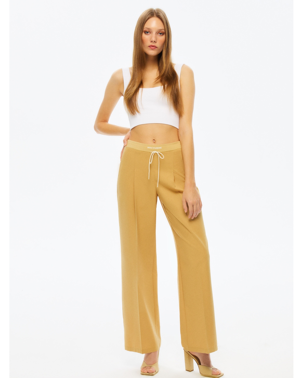 Women's Lace-up Pants - Camel