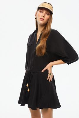 Women's Tasseled Shirt Dress