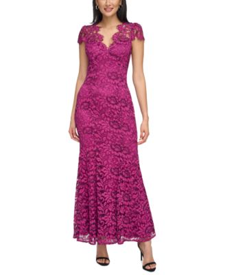 Eliza J - Women's Cap-Sleeve Lace Gown