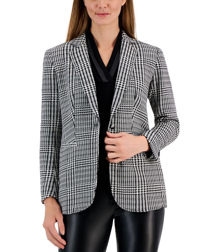 anne klein black and white blazer