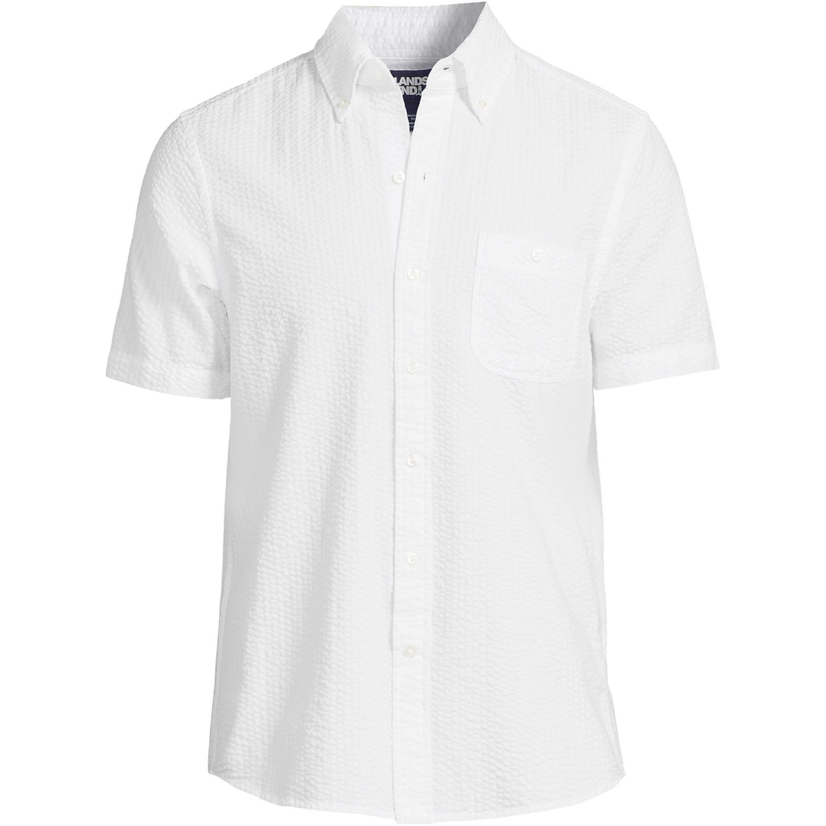 Men's Traditional Fit Short Sleeve Seersucker Shirt - Royal cobalt pin stripe