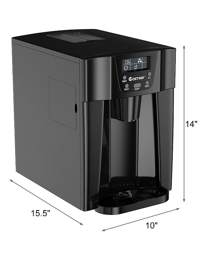 Costway 2 In 1 Ice Maker Water Dispenser Countertop 36Lbs/24H LCD