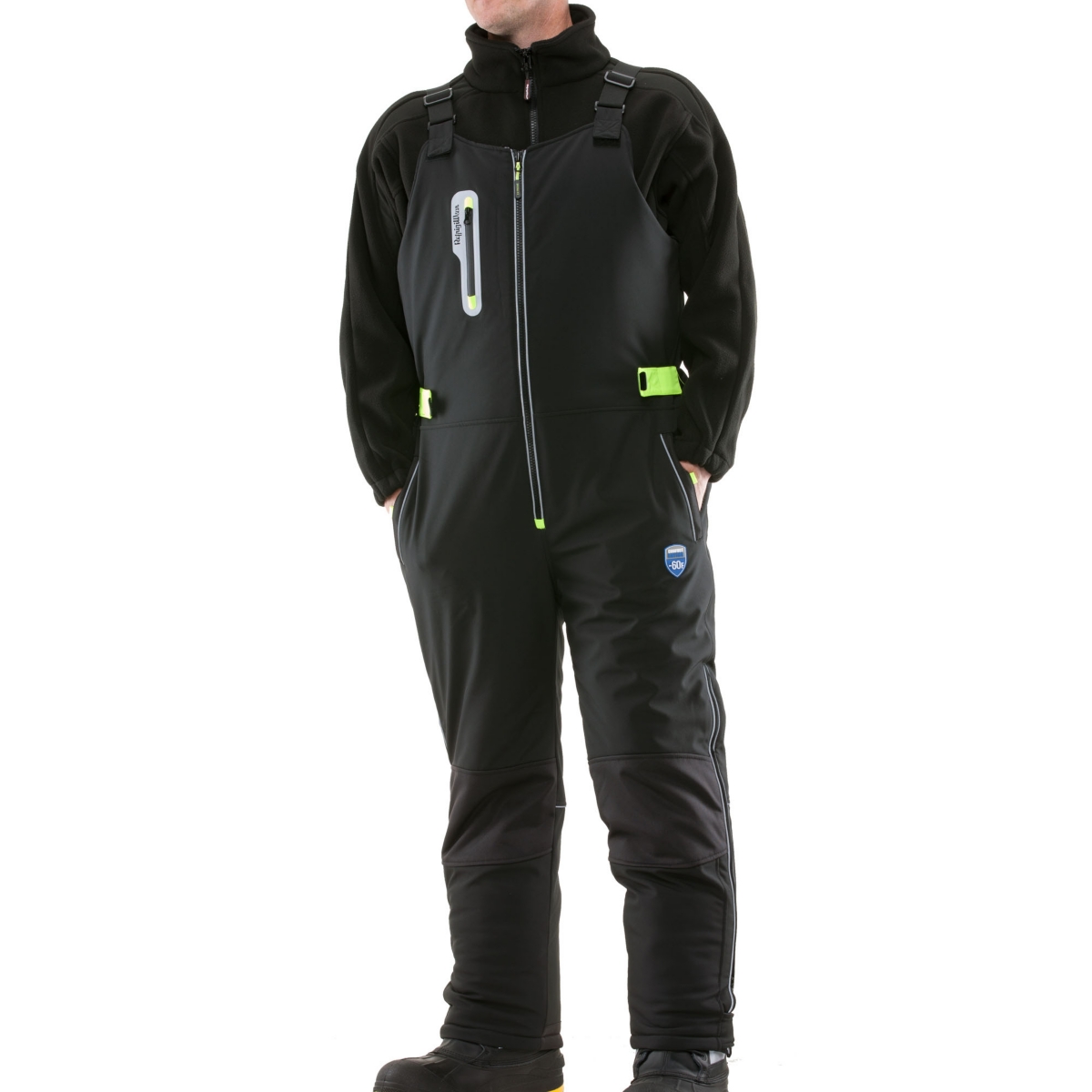 Big & Tall Insulated Extreme Softshell High Bib Overalls -60F Protection - Black