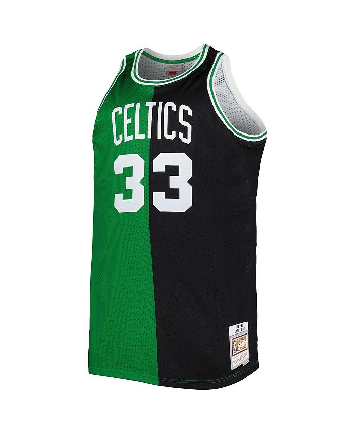 Mitchell & Ness Men's Larry Bird Kelly Green, Black Boston Celtics Big ...