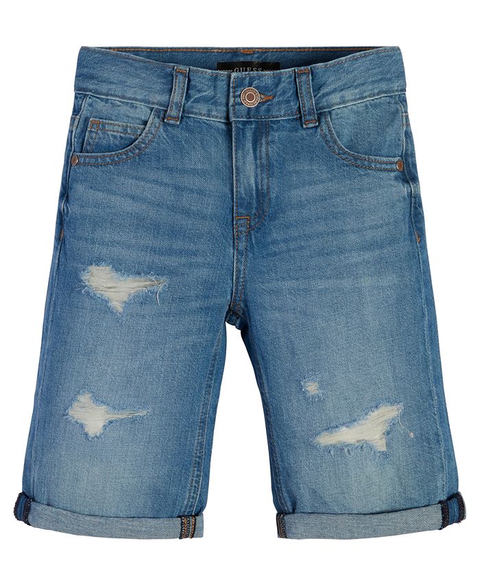 GUESS Big Boys Denim Linen Distressed 5 Pocket Shorts Macy's
