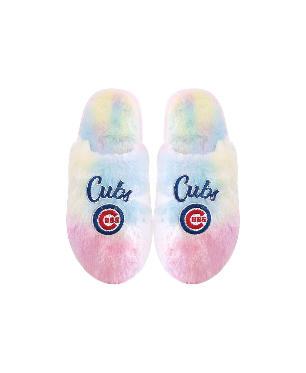 Foco Kids' Youth Boys And Girls  Chicago Cubs Rainbow Script Slippers In Multi