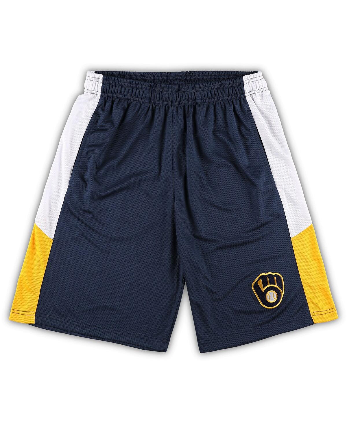 PROFILE MEN'S NAVY MILWAUKEE BREWERS BIG AND TALL TEAM SHORTS