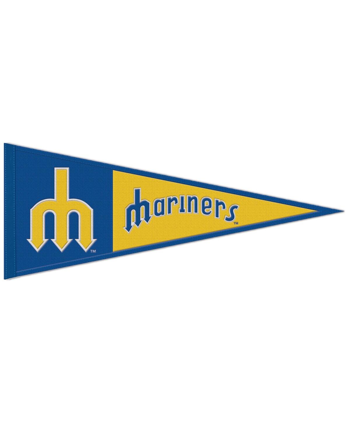 Wincraft Seattle Mariners 13" X 32" Retro Logo Pennant In Yellow,blue