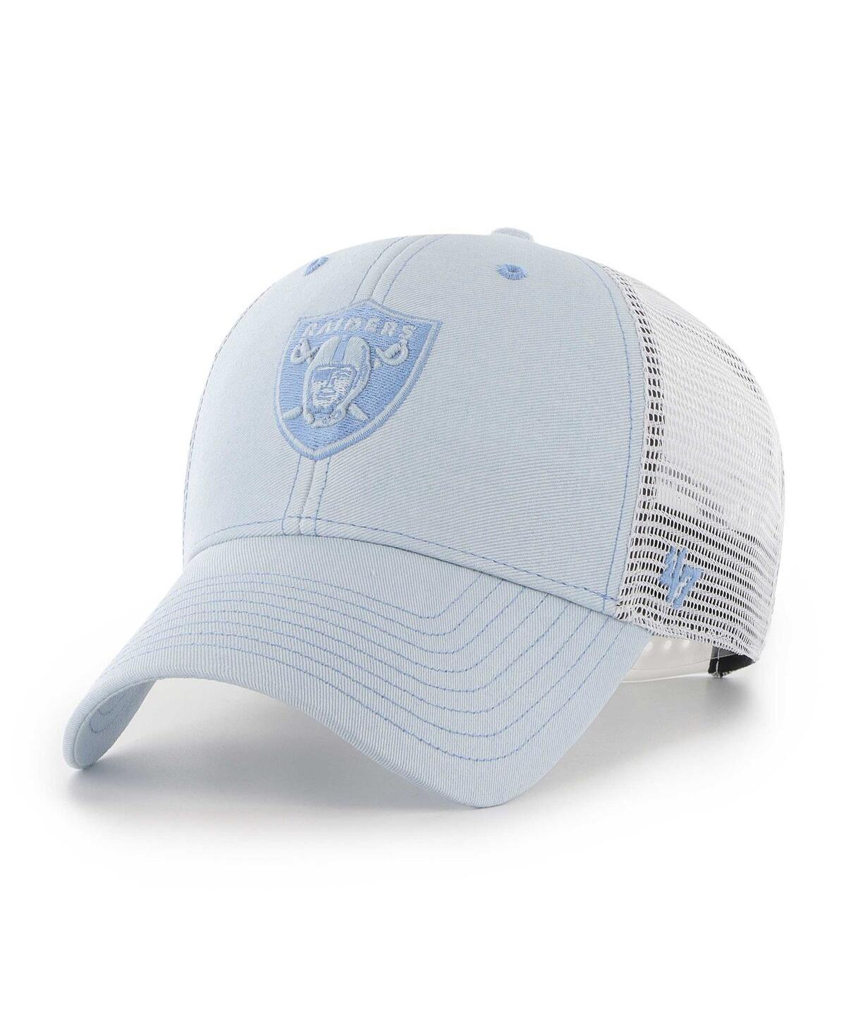 47 Brand Women's ' Light Blue, White Las Vegas Raiders Haze Clean Up Trucker Snapback Hat In Light Blue,white
