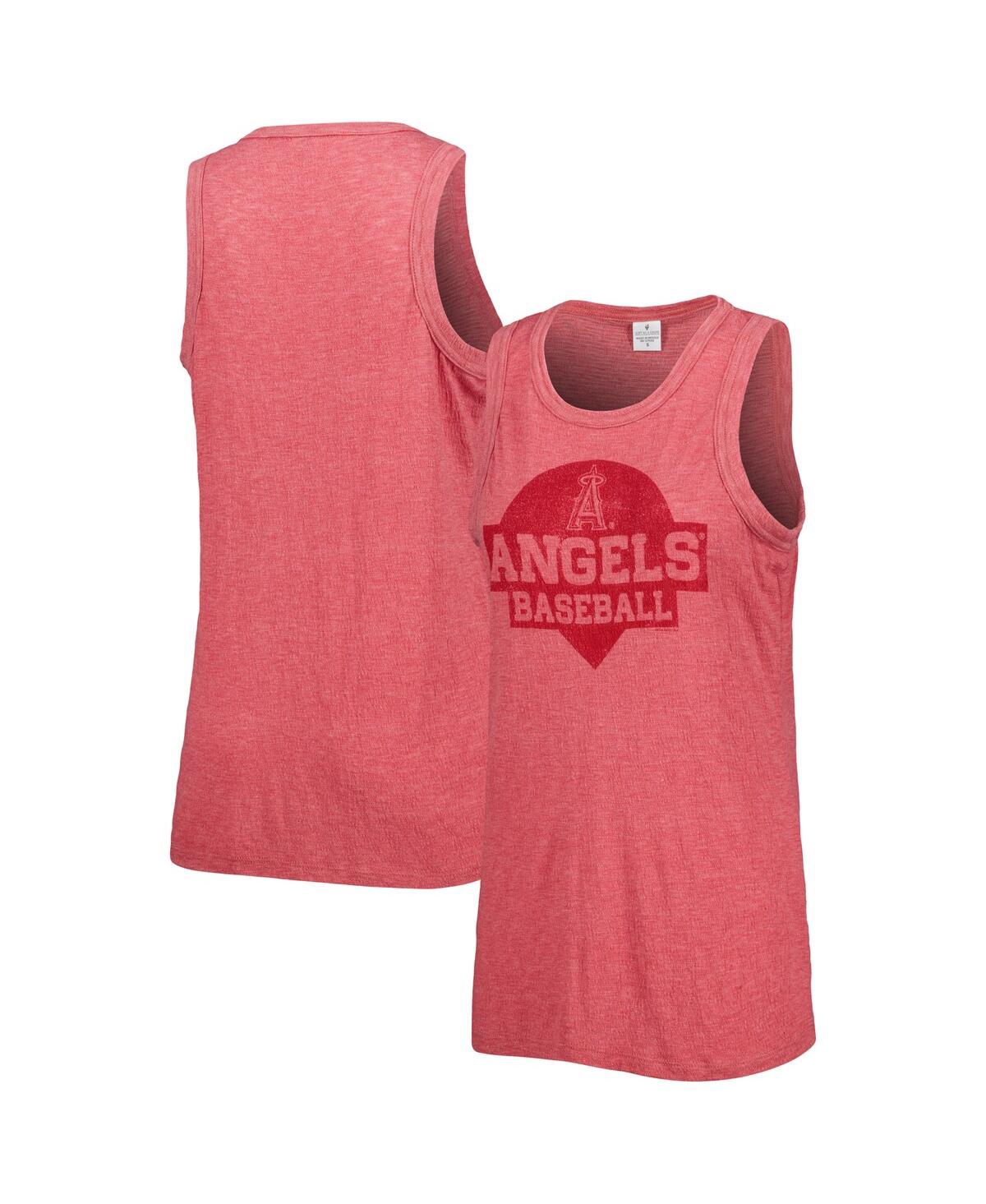 Soft As A Grape Women's  Red Los Angeles Angels Tri-blend Tank Top