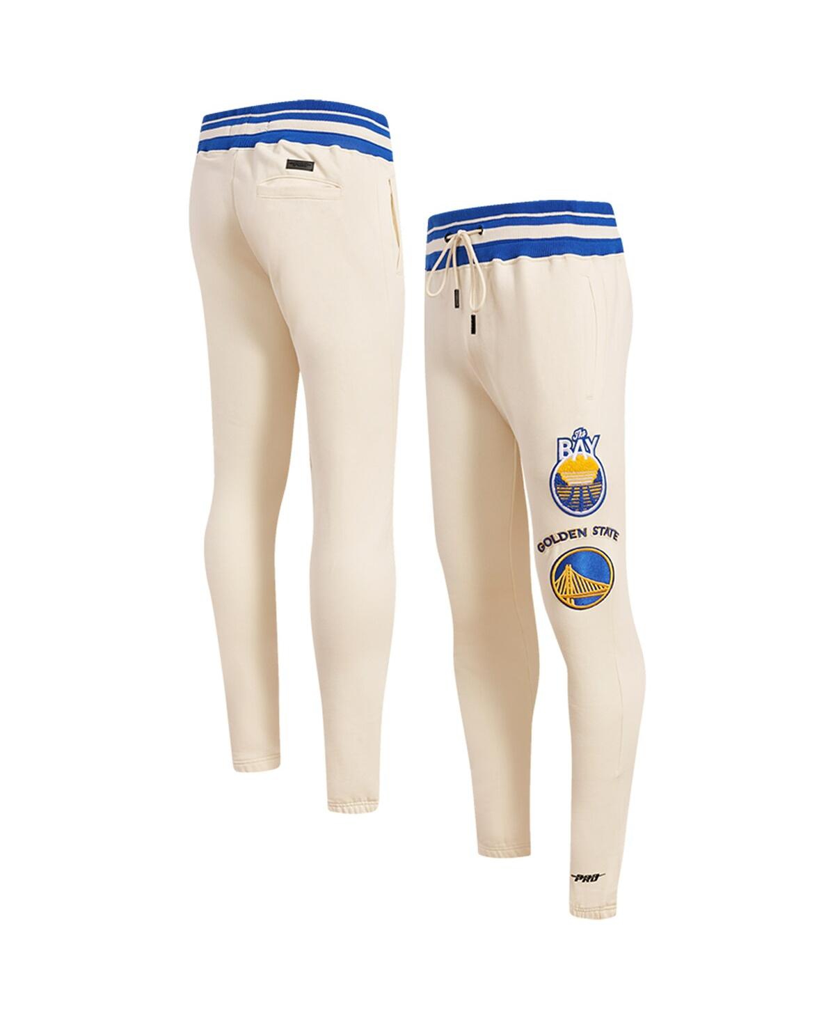 Shop Pro Standard Men's  Cream Golden State Warriors Retro Classic Fleece Sweatpants