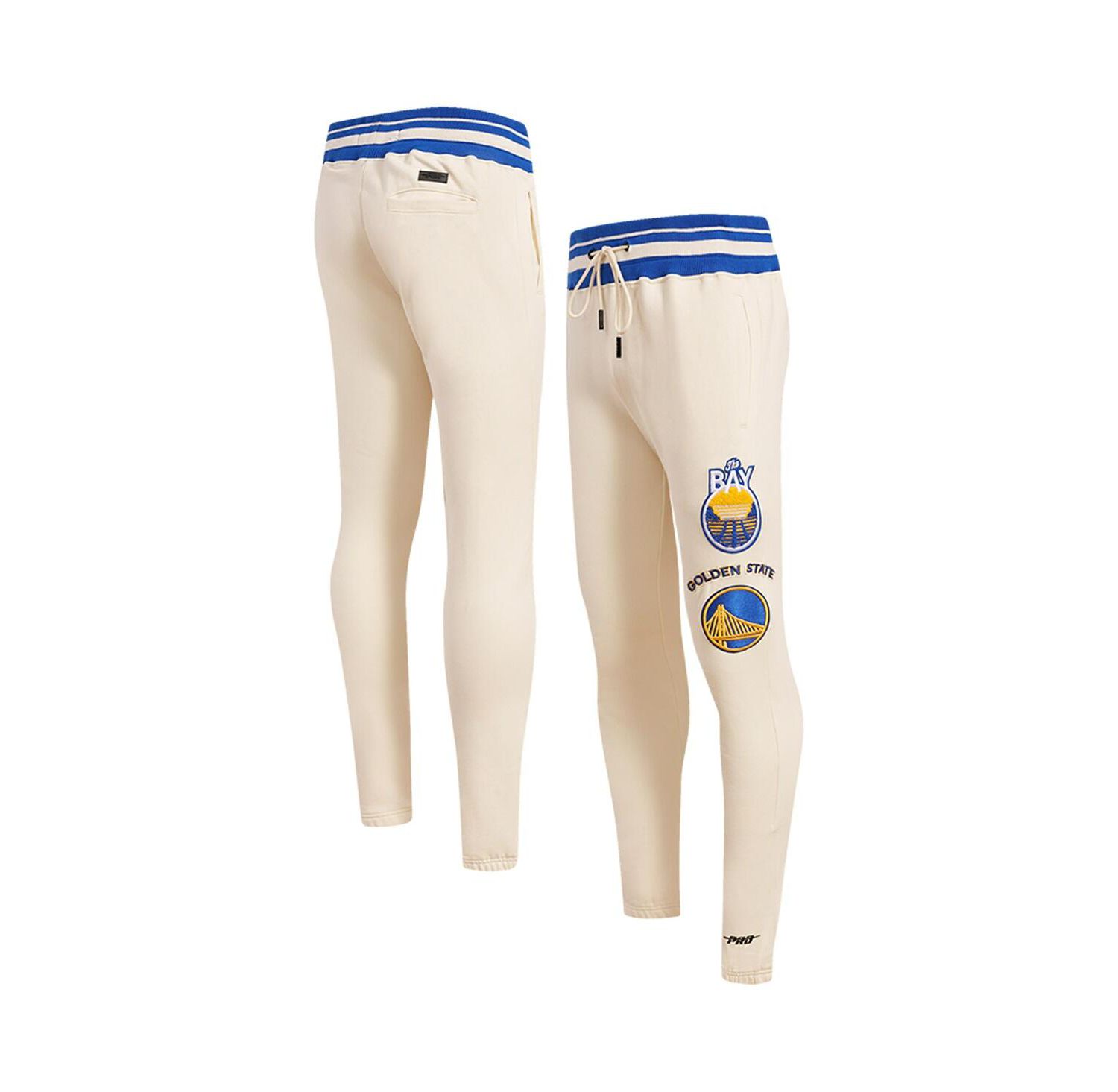 Men's Cream Golden State Warriors Retro Classic Fleece Sweatpants