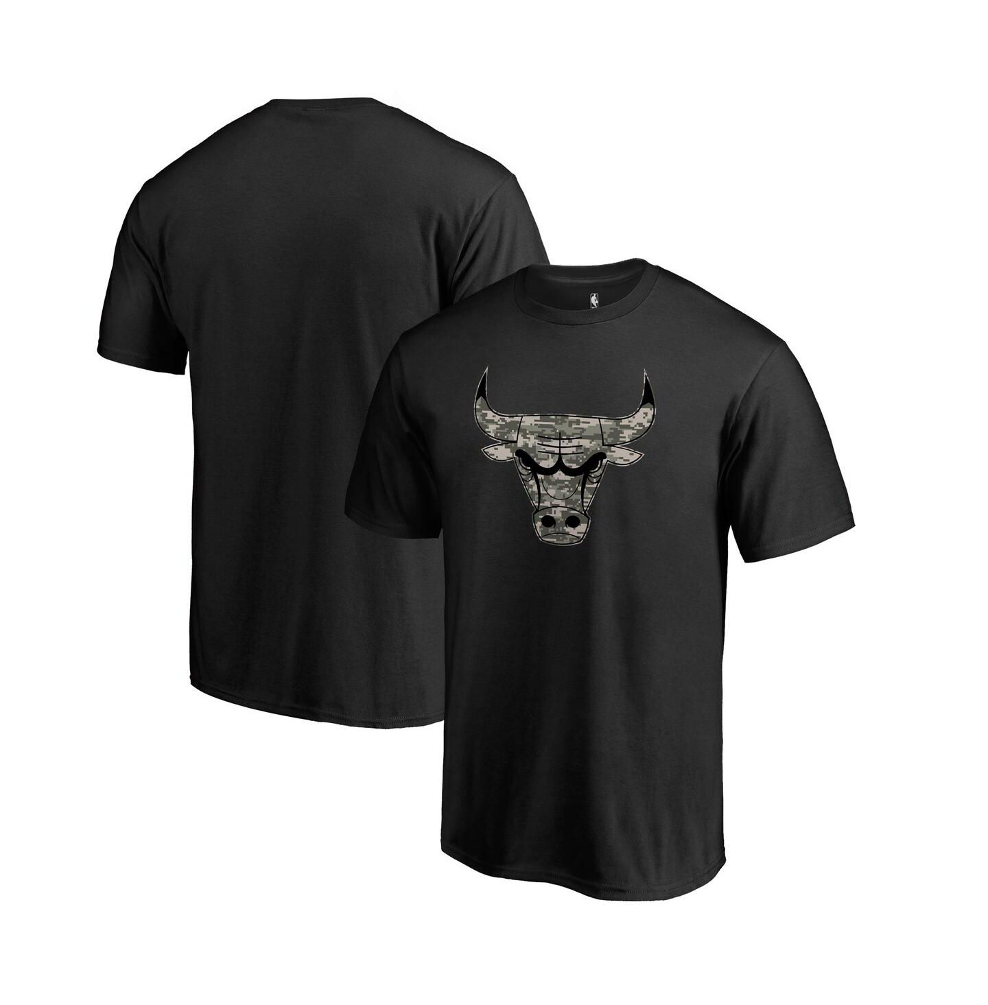 Мужская футболка Fanatics Black Chicago Bulls Cloak Camo — фото 2