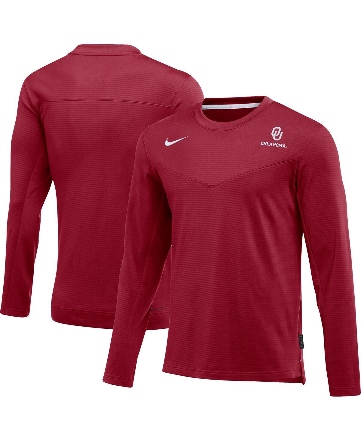 Men's NikeOklahoma Sooners Game Day Sideline Performance Long Sleeve T-shirt - Crimson