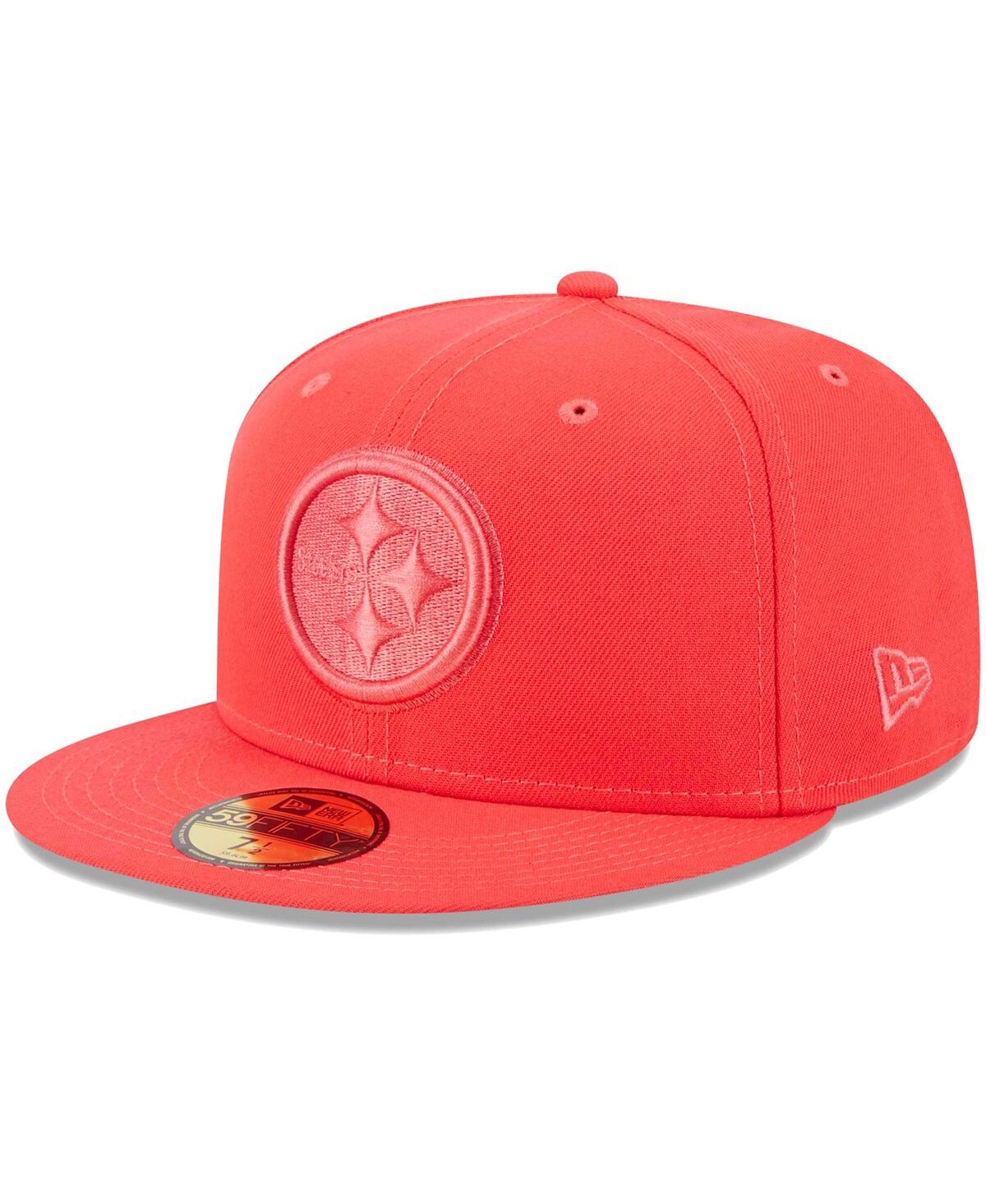Shop New Era Men's  Red Pittsburgh Steelers Color Pack Brights 59fifty Fitted Hat