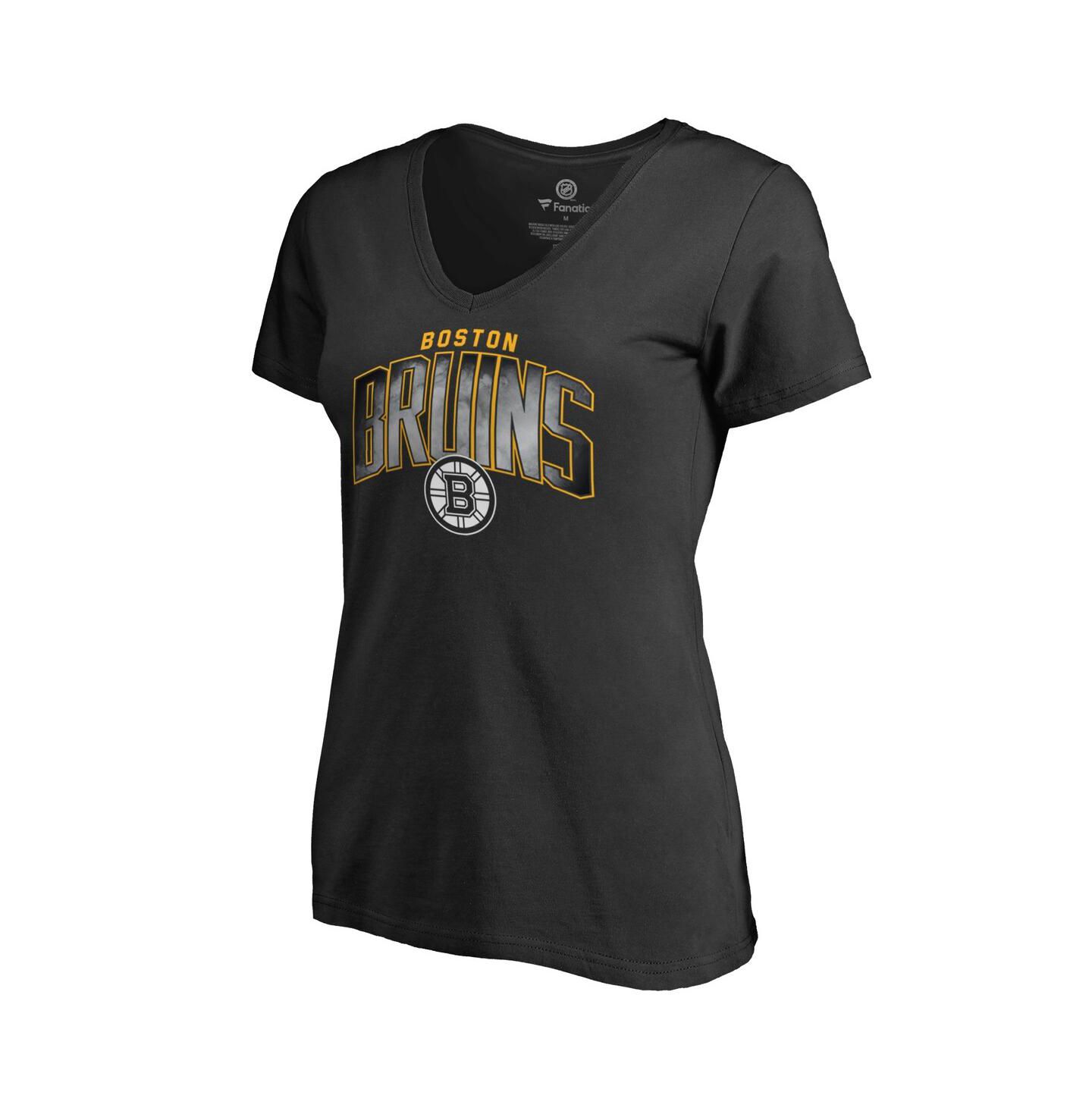 Женская футболка Fanatics Black Boston Bruins Arch Smoke V-Neck — фото 3