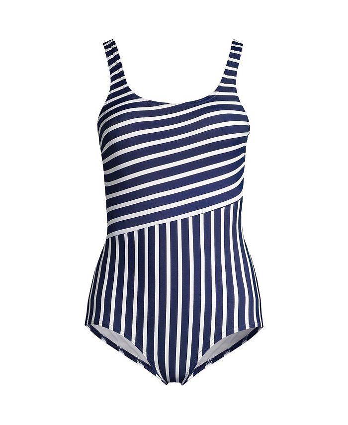 Lands' End Women's DDDCup Tugless One Piece Swimsuit Soft Cup Print